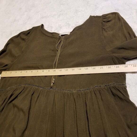 Altar'd State Top Womens Medium Green Boho Flowy Bell Sleeve Peasant Lace - Picture 8 of 10